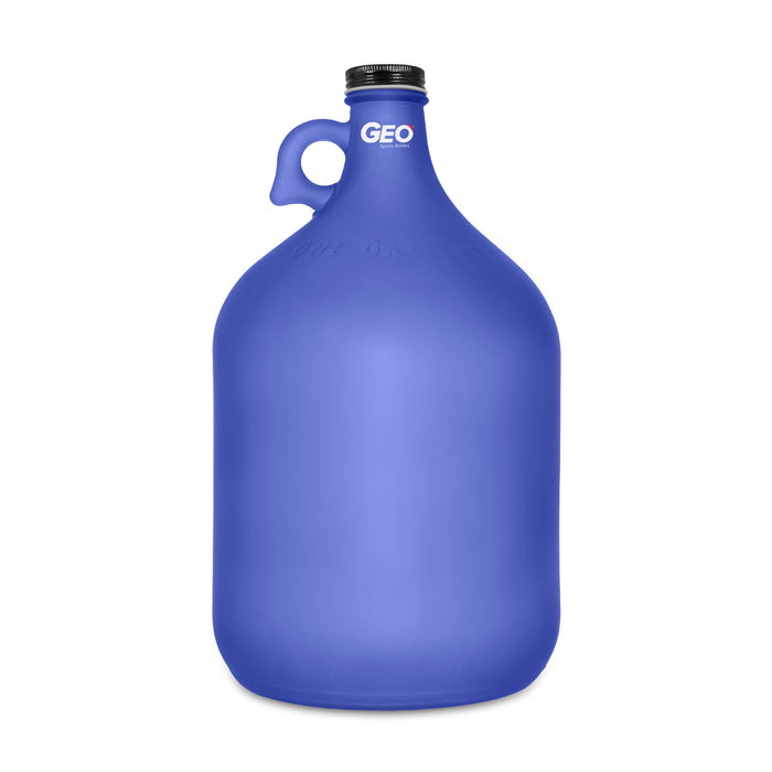 Geo 1 Gallon Frosted Glass Bottles (4-Pack)