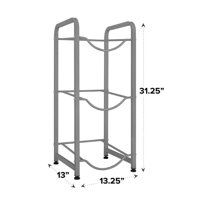 Brio Metal Bottle Storage Rack - 3 Metal Bottles