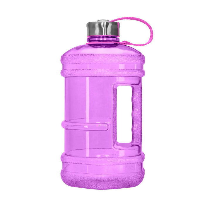 1/2 gallon BPA Free Water Bottle, Plastic Bottle, Sports Bottle, with Handle and Stainless Steel Cap, GEO