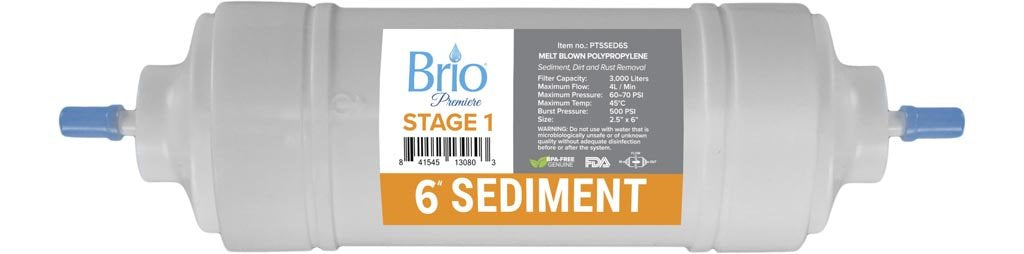 Brio Premier 6" Straight-Type, Sediment Filter 5 Micron