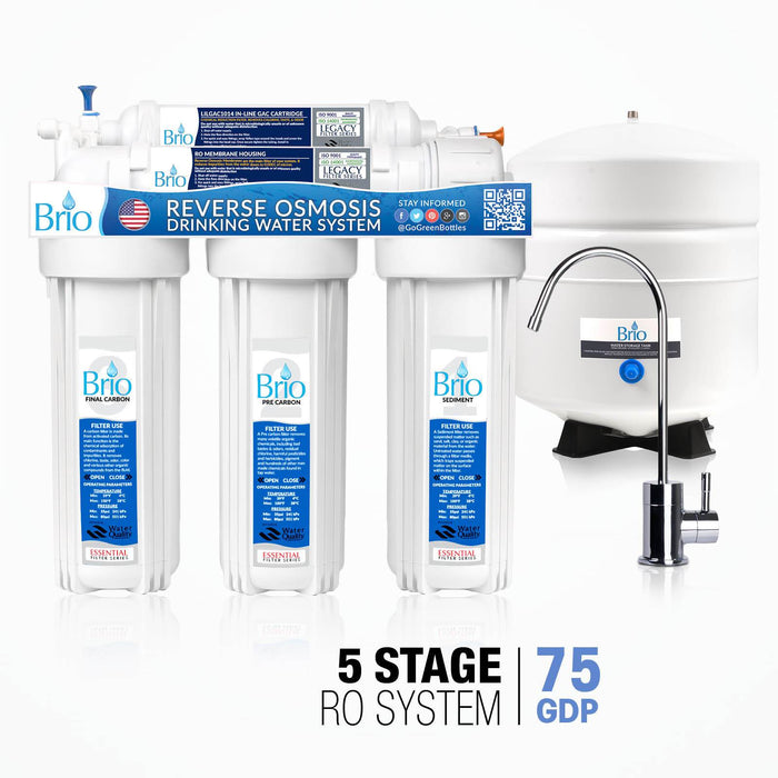 5 Stage Reverse Osmosis Water Filter System, RO, Brio Essential